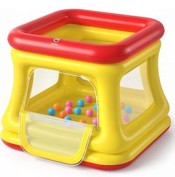QPAU 3-in-1 Inflatable Bounce House for Toddlers 1-3, Ball Pit & Trampoline