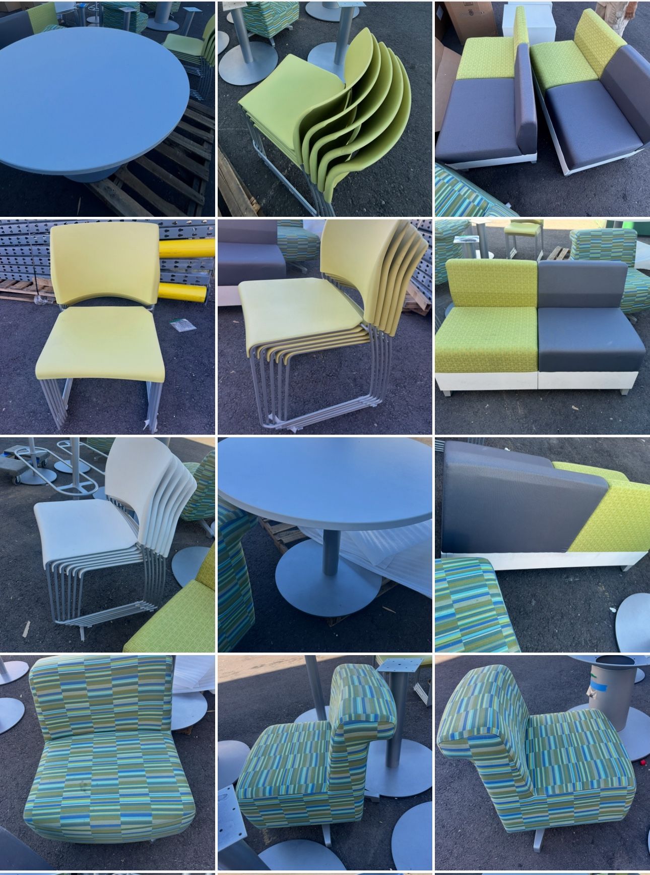 Allsteel Lobby Waiting Sofas Swivel Chairs Stack Chairs Round Tables High Top Tables Side coffee