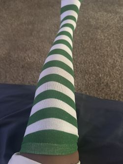 Green And White Socks