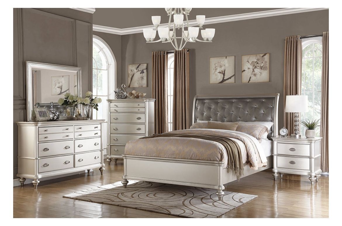 Silver Queen Bed Frame (Free Delivery)