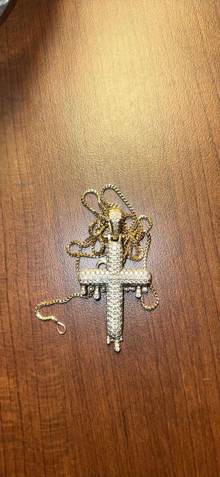 14k Gold Chain & Cross Pendant