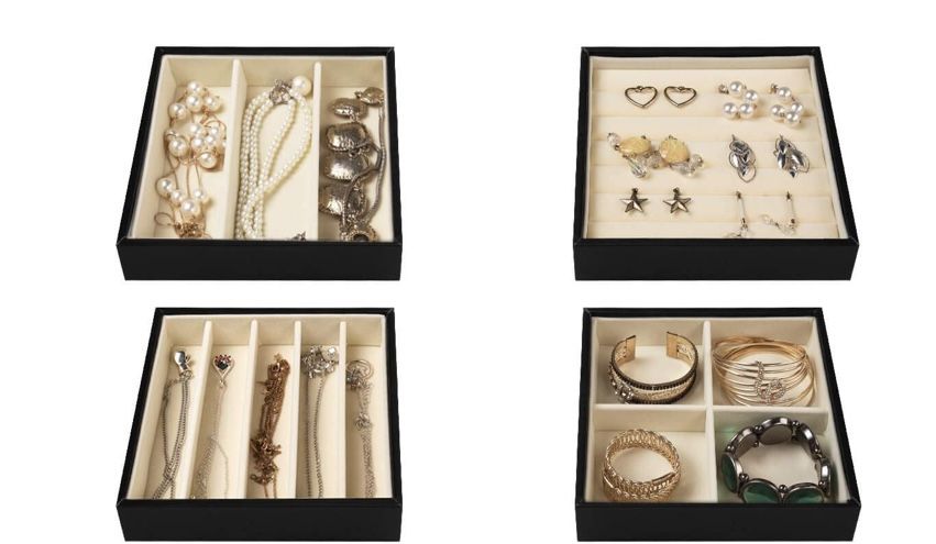 4 pack Stackable Jewelry Organizer Jewelry Box For Women Girls brand new 