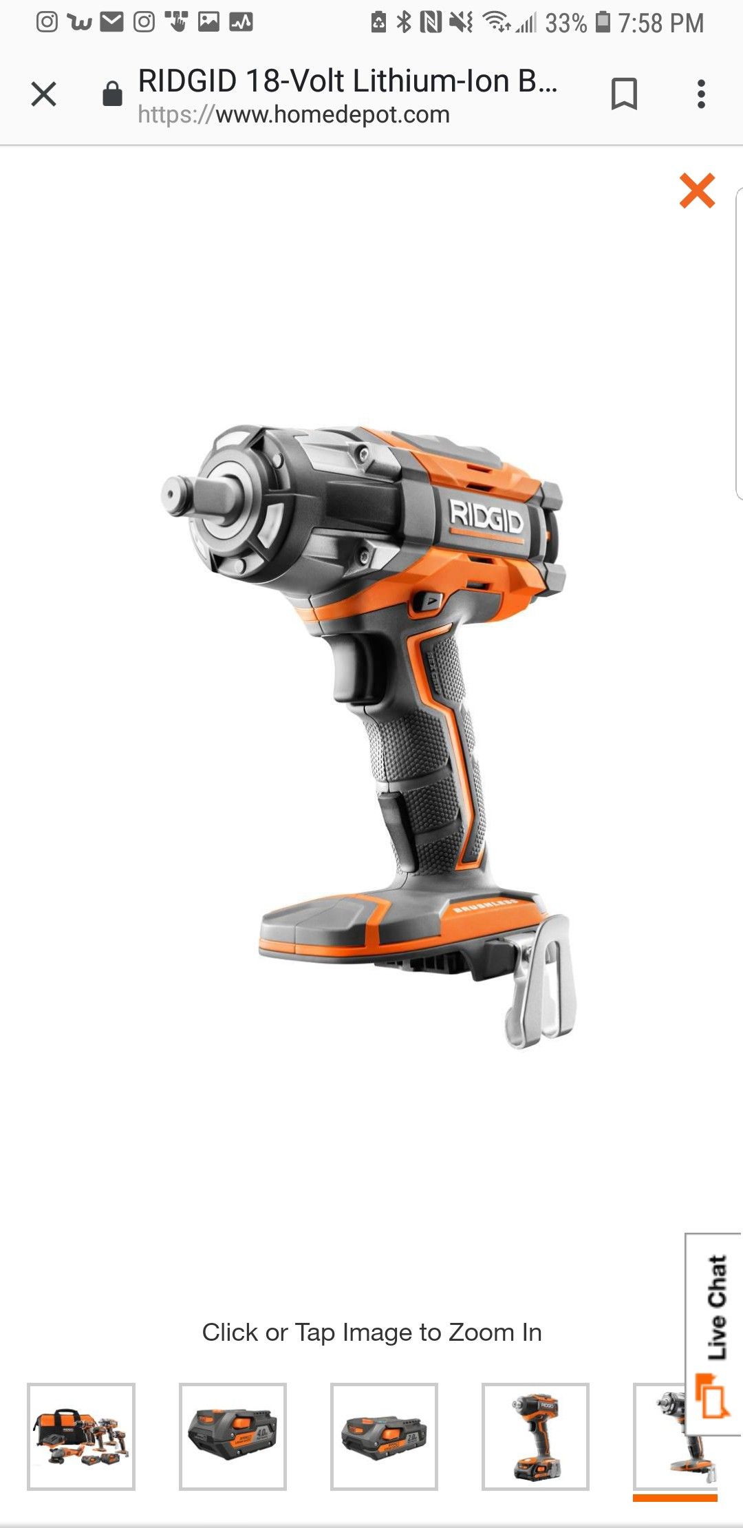 New (never used) RIDGID 18-Volt LITHIUM ION BRUSHLESS IMPACT WRENCH FOR SALE