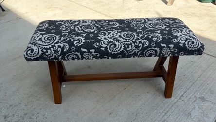 Upholstered Wooden Bench (34" x 12" x 17") - Great Condition
