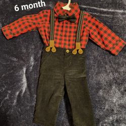 Four Brand New Baby Boy Outfits (shirt/Ties/pants) 0-9 Month