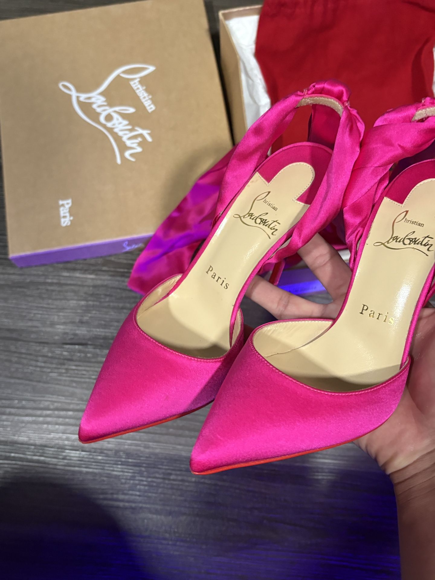 Pink Christian Louibuiton Red Bottom Heels