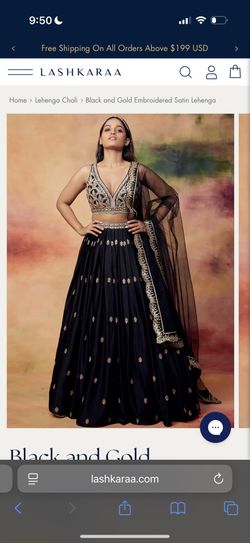 Black And Gold Lehenga