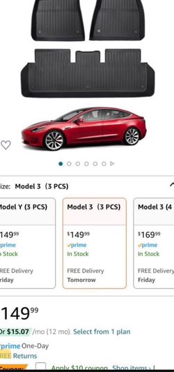 Basenor 2017-2023 Tesla Model 3 Anti Slip Floor Mats