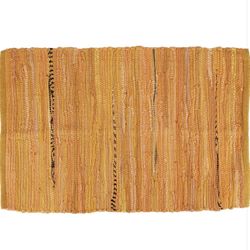 Chindi Home Collection Handwoven Multicolor Area Rag Run, 20x31.5, Mustard Yellow