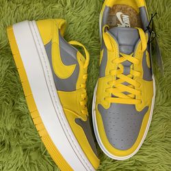JORDAN AIR JORDAN 1 ELEVATE LOW GRAY YELLOW DH7004-017 Size 11 Wmns = 9.5 Mens