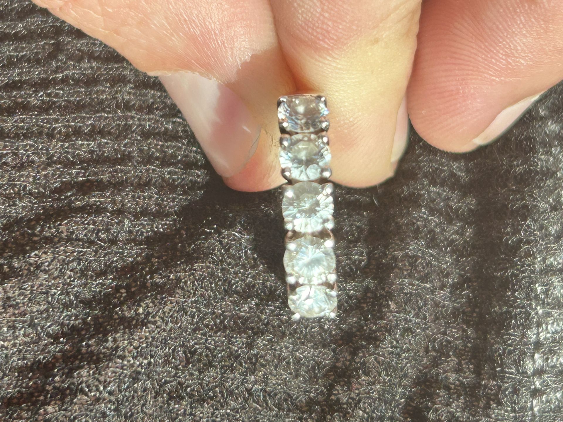 925 Silver Moissanite Ring Size 6