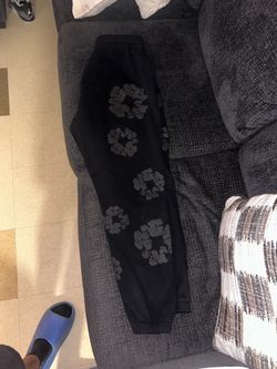 Black Denim Tears size(small)Mono Cotton Wreath Sweatpants