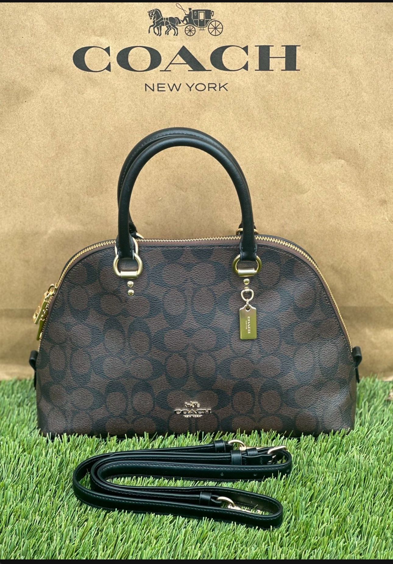 Coach Katy Satchel in Signature Canvas, NEW/bolsa Coach nueva
