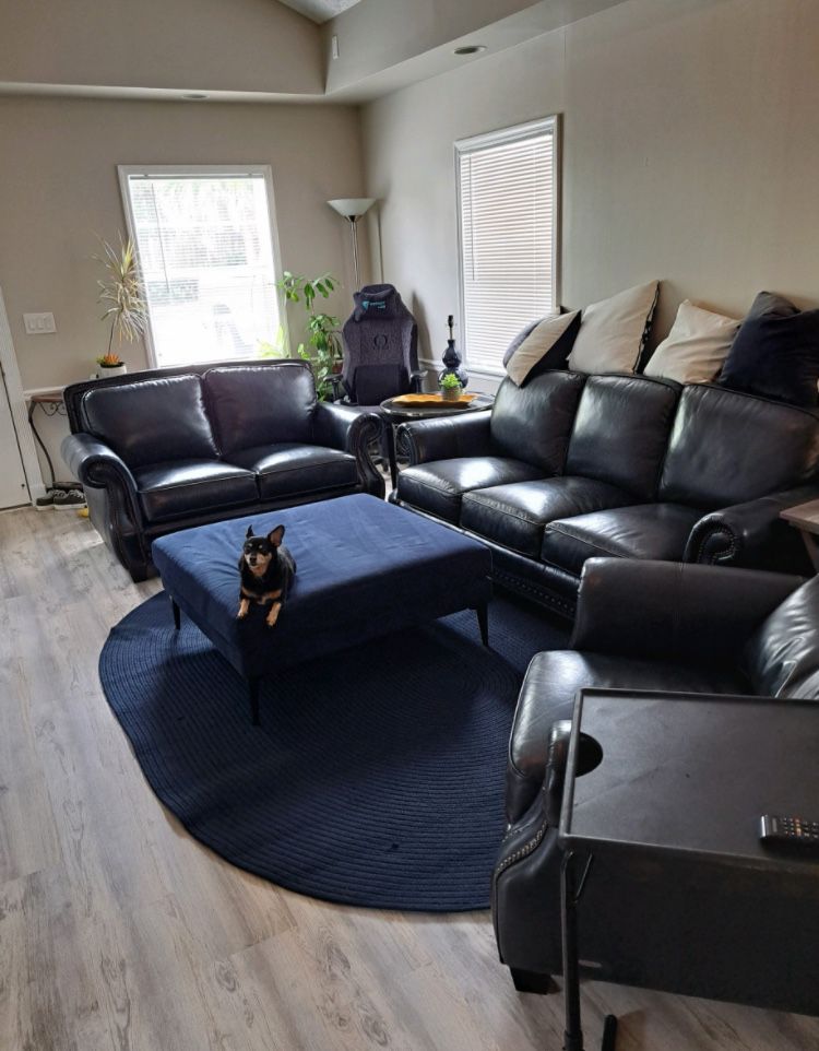 3 Piece Leather Sofa, Loveseat & Recliner 