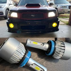 White 9005 HB3 LED Bulbs Headlight Conversion Kit High Beam Bright 