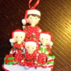 New Personalized Christmas Ornament family Single Dad with 3 kids