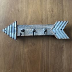 Industrial Arrow Key Rack Wall Mount 3 Hook Home Entryway