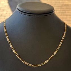 Jewelry 14k solid yellow gold Figaro necklace chain 19" 3.30mm