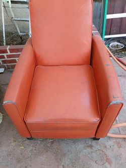 Vintage recliners orange mid-century we use them out on the patio
