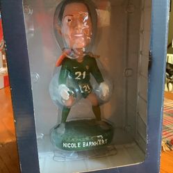 Soccer bobblehead of Nicole Barnhart retired American professional goalkeeper in the NWSL.  Never out of box only on display. She also played on the U