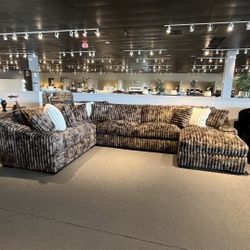 Brown 4PC Chaise Sectional Couch