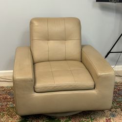 Genuine Leather Swivel Chair 