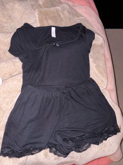 Black T Shirt + Shorts PJ Set