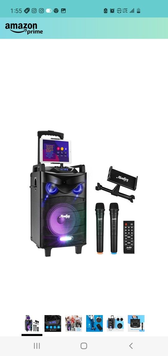 $125 MOUKEY MTS10-2 TROLLY SPEAKER KARAOKE MACHINE