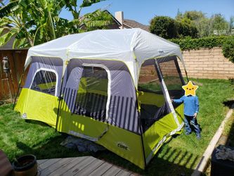 CORE Instant Cabin 9-Person Tent 14x9 – 2-Min Setup, Sleeps 9 / 2 Queen Mattresses