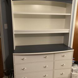 White 3 Piece Bedroom Furniture Set - Dresser, Desk, Storage