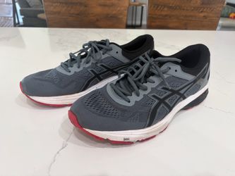 Men’s 14 ASICS Running Sneakers Gray and Red