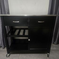 Contemporary Kitchen Cart With Wheels