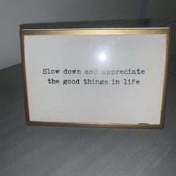 Metal & Glass Frame Easel & Saying