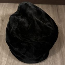 Black Velvet Beanie Hat