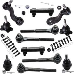 Front Inner Outer Tie Rods + Pitman Idler Arm + Upper Lower Ball Joints Replacement