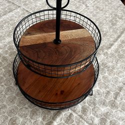 2 Tier Wooden Server Tray 