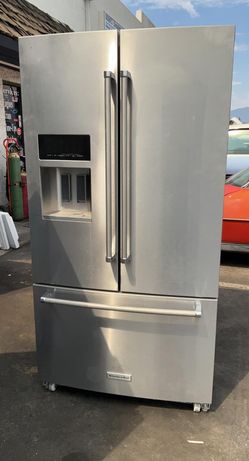 Kitchen Aid 3 Door Stainless Steel Refrigerator With Water and Ice Maker
