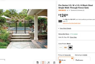 Hi everyone we have three this welded gate 5 ft tall only $80. Store price is $139. Here only $80 cash or Zelle or Apple Pay Pro Series 3 ft. W x