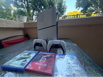 PS5 Disc Slim 1TB Console Bundle + 2 Controllers & Games