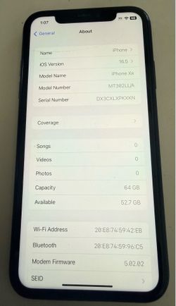 iPhone Xr 64GB, Unlocked, Black, very good condition