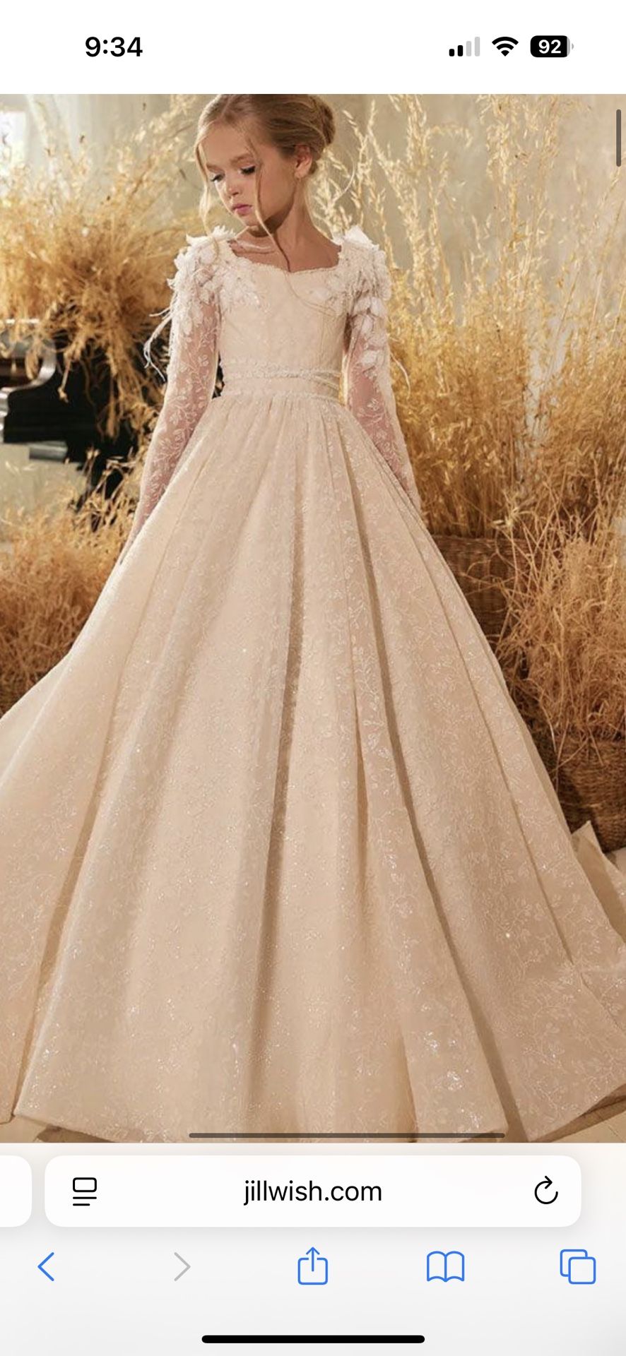 Luxury Ivory Flower Girl Dress Feathers Lace Bow Princess Kids