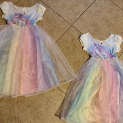 2-Twin Rainbow White Unicorn Dresses  Simply by Design