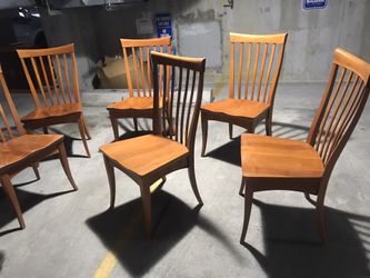 6 wood chairs