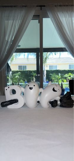 BOO Ghost Halloween Ceramic Decoration