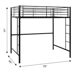 Full Loft Bunk Bed – Sturdy, No Box Spring Needed