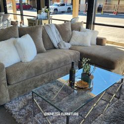 SALE!!! Sectional With Chaise/ Made In The USA/ Available In Different Colors & Materials 