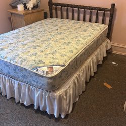 Wooden Twin XL Mattress And Bed-Frame