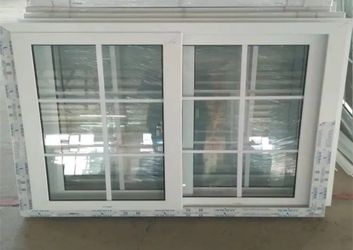 White PVC Double Sliding Window with Grilles