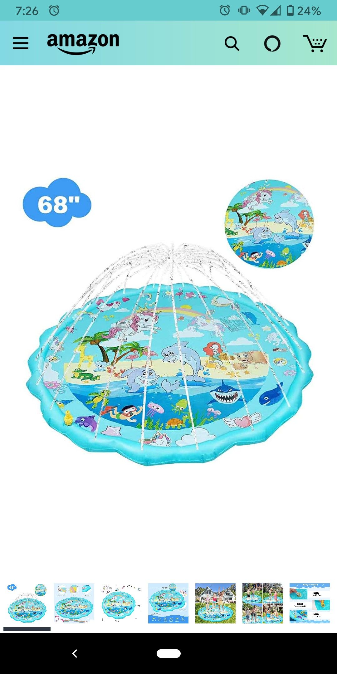 RLGPBON Sprinkler for Kids, Splash Pad, and Wading Pool ,Children’s Sprinkler Pool, 68’’ Inflatable Water Toys Outdoor Swimming Pool