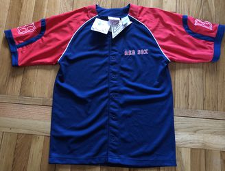 New MLB Boston Red Sox Baseball Jersey Youth Large 14-16 Blue/Red NWT